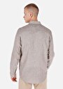 thumb-Comfort Fit Shirt Neck Düz Erkek Kahverengi Uzun Kol Gömlek