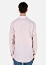 thumb-Comfort Fit Shirt Neck Düz Erkek Pembe Uzun Kol Gömlek
