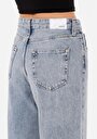 thumb-Regular Fit Kadın İndigo Denim Jean Pantolon