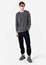 thumb-Regular Fit Yuvarlak Yaka Jakarlı Erkek Antrasit Kazak