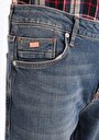 thumb-Regular Fit Orta Bel Daralan Paça Erkek İndigo Jean Pantolon