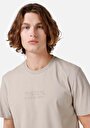 thumb-Regular Fit Yuvarlak Yaka  Erkek Bej Kısa Kol Tişört
