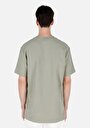 thumb-Comfort Fit Yuvarlak Yaka Düz Erkek Yeşil Yazı Baskılı Kısa Kol Tişört