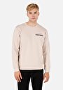 thumb-Regular Fit Yuvarlak Yaka Düz Erkek Bej Uzun Kol Tişört