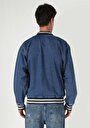 thumb-Oversize Fit Çıtçıtlı Astarsız  Erkek Mavi Ceket