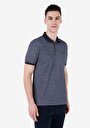 thumb-Regular Fit Polo Yaka Baskılı Erkek Lacivert Kısa Kol Tişört