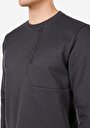 thumb-Regular Fit Yuvarlak Yaka Düz Erkek Antrasit Uzun Kol Tişört