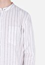 thumb-Regular Fit Hakim Yaka Çizgili Erkek Beyaz Uzun Kol Gömlek