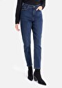 thumb-Mom Fit Yüksek Bel Daralan Paça Kadın İndigo Jean Pantolon