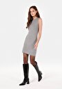 thumb-Slim Fit  Kadın Gri Kolsuz Elbise