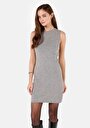 thumb-Slim Fit  Kadın Gri Kolsuz Elbise