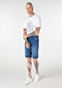 thumb-Regular Fit Orta Bel Düz Erkek Lacivert Şort