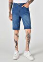 thumb-Regular Fit Orta Bel Düz Erkek Lacivert Şort