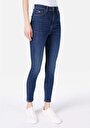 thumb-Skinny Fit Kadın Koyu İndigo Denim Jean Pantolon