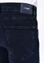 thumb-Skinny Fit Erkek Koyu İndigo Denim Jean Pantolon