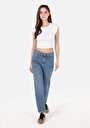 thumb-Straight Fit Kadın İndigo Denim Jean Pantolon