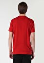 thumb-Regular Fit Yuvarlak Yaka Baskılı Cepsiz Erkek Kırmızı Kısa Kol Tişört
