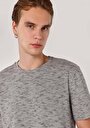 thumb-Regular Fit Yuvarlak Yaka Jakarlı Erkek Antrasit Kısa Kol Tişört