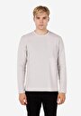 thumb-Regular Fit Yuvarlak Yaka Düz Erkek Taş Uzun Kol Tişört