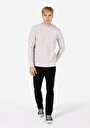 thumb-Regular Fit Yuvarlak Yaka Düz Erkek Taş Uzun Kol Tişört