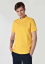 thumb-Regular Fit Polo Yaka Düz Erkek Sari Kısa Kol Tişört
