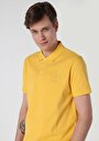 thumb-Regular Fit Polo Yaka Düz Erkek Sari Kısa Kol Tişört