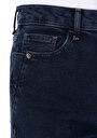 thumb-Mom Fit  Daralan Paça Kadın Koyu İndigo Jean Pantolon