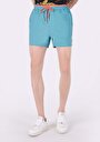 thumb-Slim Fit Düz Dokuma Erkek Mavi Deniz Şortu