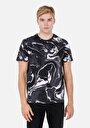 thumb-Regular Fit Yuvarlak Yaka Batik Erkek Siyah Kısa Kol Tişört