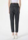 thumb-Mom Fit Yüksek Bel Daralan Paça Kadın Siyah Jean Pantolon