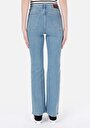thumb-Regular Fit Yüksek Bel Geniş Paça Kadın Denim Jean Pantolon