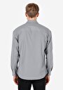 thumb-Regular Fit Shirt Neck Düz Erkek Gri Uzun Kol Gömlek