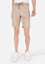 thumb-Regular Fit Orta Bel Düz Erkek Kahverengi Şort
