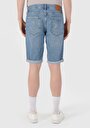 thumb-Regular Fit Orta Bel Düz Erkek İndigo Jean Şort