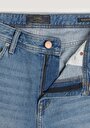 thumb-Regular Fit Orta Bel Düz Erkek İndigo Jean Şort
