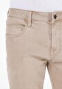thumb-Astarsız Straight Fit Orta Bel Düz Paça Erkek Bej Pantolon