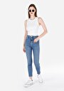 thumb-Skinny Fit Kadın İndigo Denim Jean Pantolon