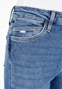 thumb-Skinny Fit Kadın İndigo Denim Jean Pantolon