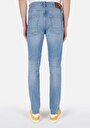 thumb-Skinny Fit Fermuarlı Erkek İndigo Jean Pantolon