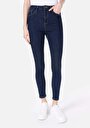 thumb-Skinny Fit Yüksek Bel Süper Dar Paça Kadın Denim Jean Pantolon