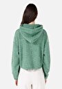 thumb-Comfort Fit Kapüşonlu  Kadın Yeşil Uzun Kol Tişört