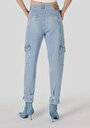 thumb-Cargo Fit Orta Bel Daralan Paça Kadın İndigo Jean Pantolon