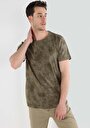 thumb-Regular Fit Yuvarlak Yaka Baskılı Erkek Yeşil Kısa Kol Tişört