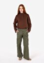 thumb-Regular Fit Dik Yaka Düz Kadın Kahverengi Sweatshirt