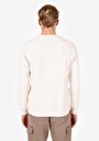 thumb-Regular Fit Yuvarlak Yaka Jakarlı Erkek Ekru Uzun Kol Tişört