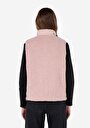 thumb-Regular Fit Dik Yaka Çıtçıtlı Astarlı Çift Yönlü Kadın Pembe Yelek
