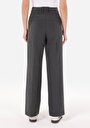thumb-Regular Fit Yüksek Bel Geniş Paça Cepli Kadın Gri Pantolon