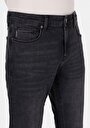 thumb-Slim Fit Fermuarlı Erkek Black Black Denim Jean Pantolon