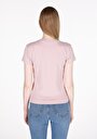 thumb-Slim Fit Yuvarlak Yaka Düz Kadın Pembe Kısa Kol Tişört