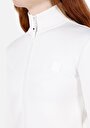 thumb-Slim Fit Fermuarlı Düz Kadın Beyaz Sweatshirt